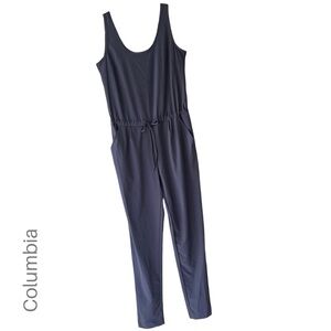 COLUMBIA | NWOT WOMEN’S ANYTIME TANK JUMPSUIT BLUE CINCH WAIST POCKETS | XS